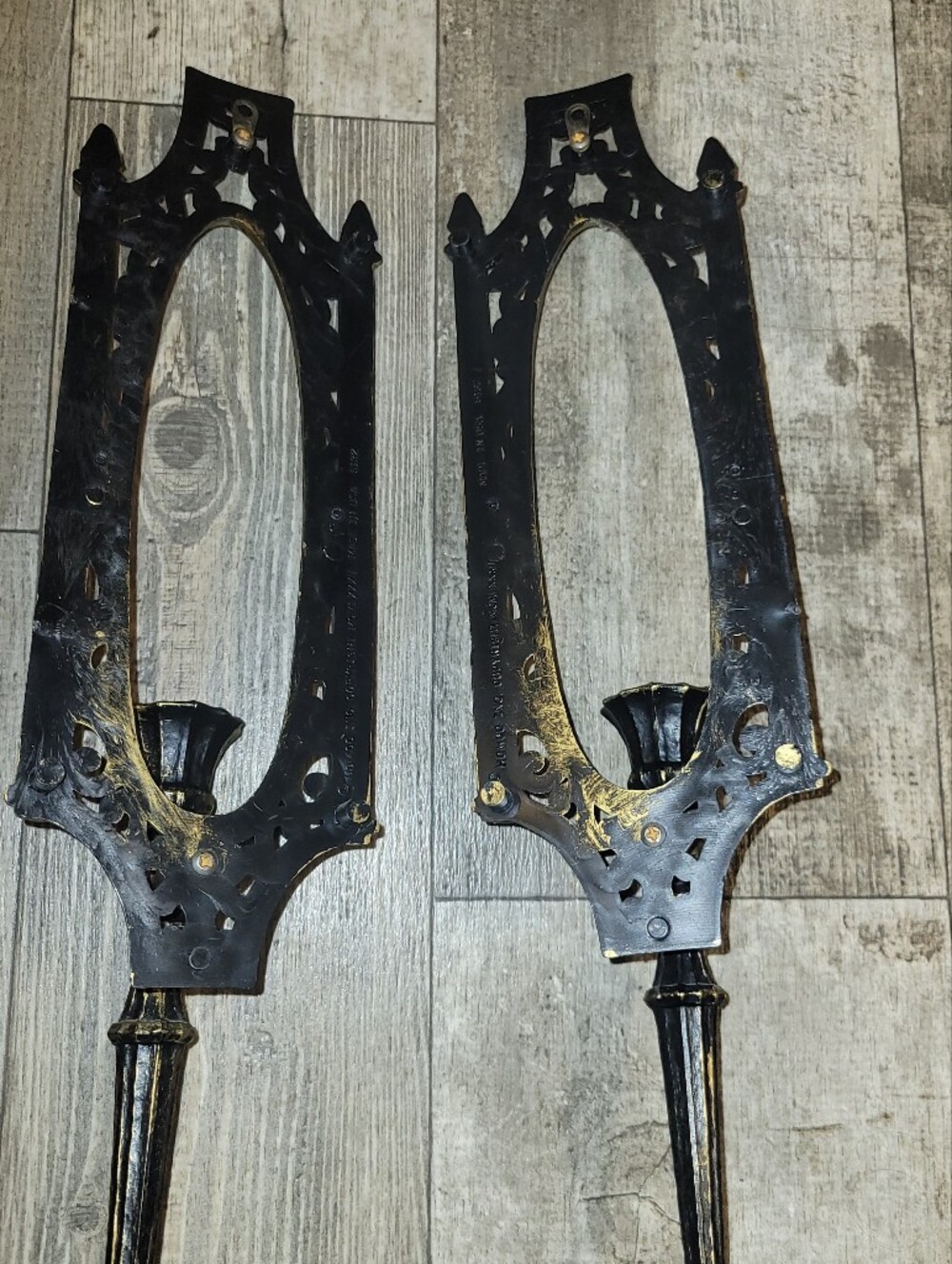 Homco Vintage Ornate Wall Candle Stick Sconces - Pair - Picture 4 of 9